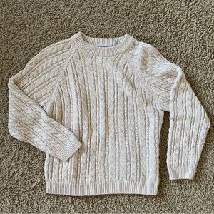 Vintage fisherman cable knit cream sweater size small